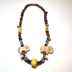 African wooden bead necklace
